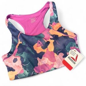 Reebok Abstract Pattern Sports Bra - Purple and Blue